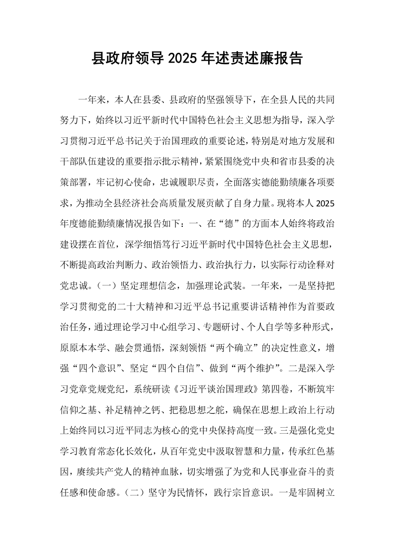 县政府领导2025年述责述廉报告_第1页