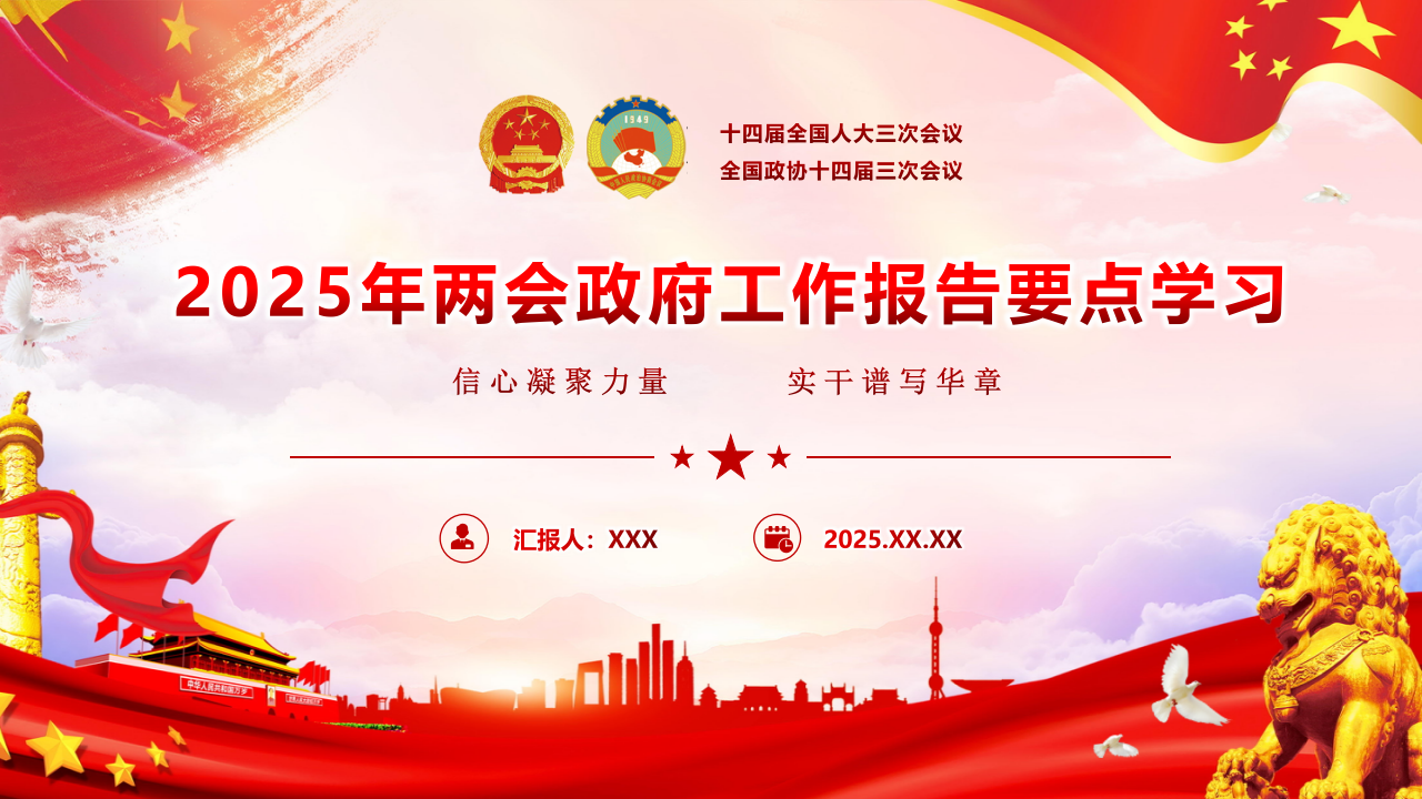 2025年“两会”政府工作报告要点学习PPT课件含讲稿_第1页