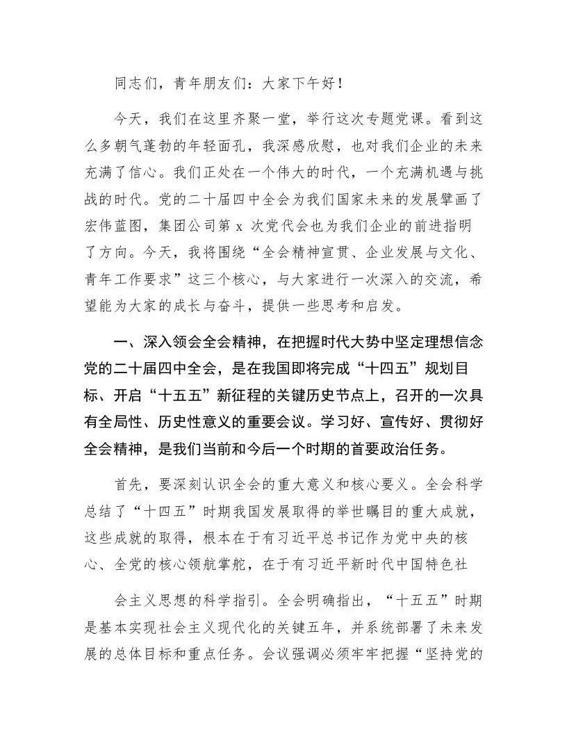 二十届四中全会专题党课讲稿_第1页