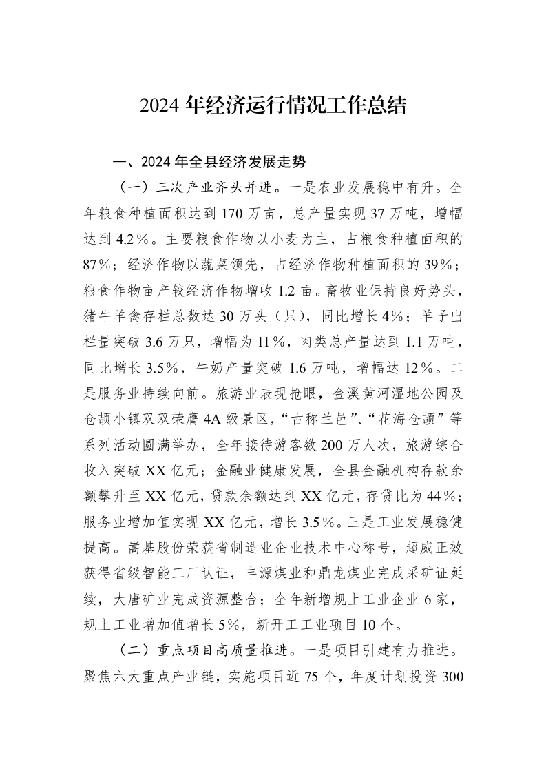 2024年经济运行情况工作总结_第1页