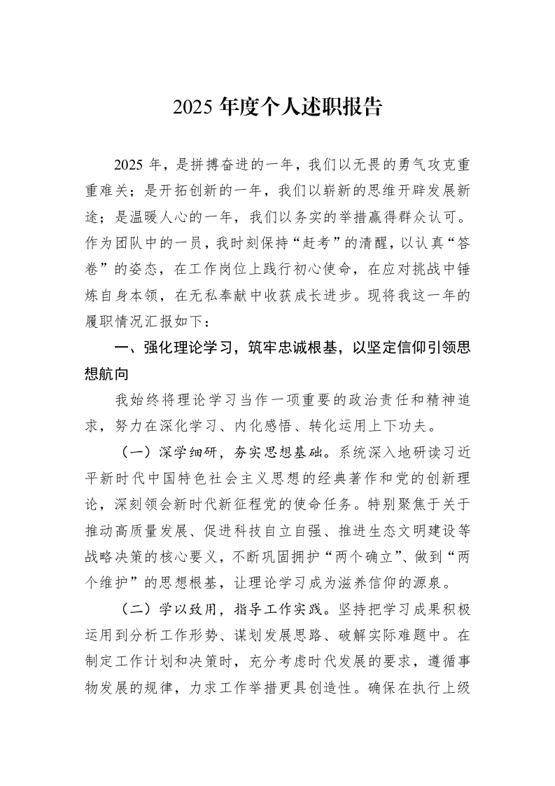 2025年度个人述职报告_第1页