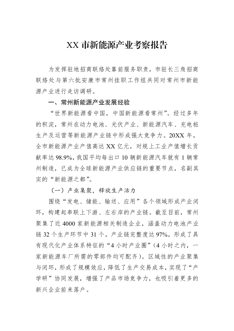 XX市新能源产业考察报告_第1页