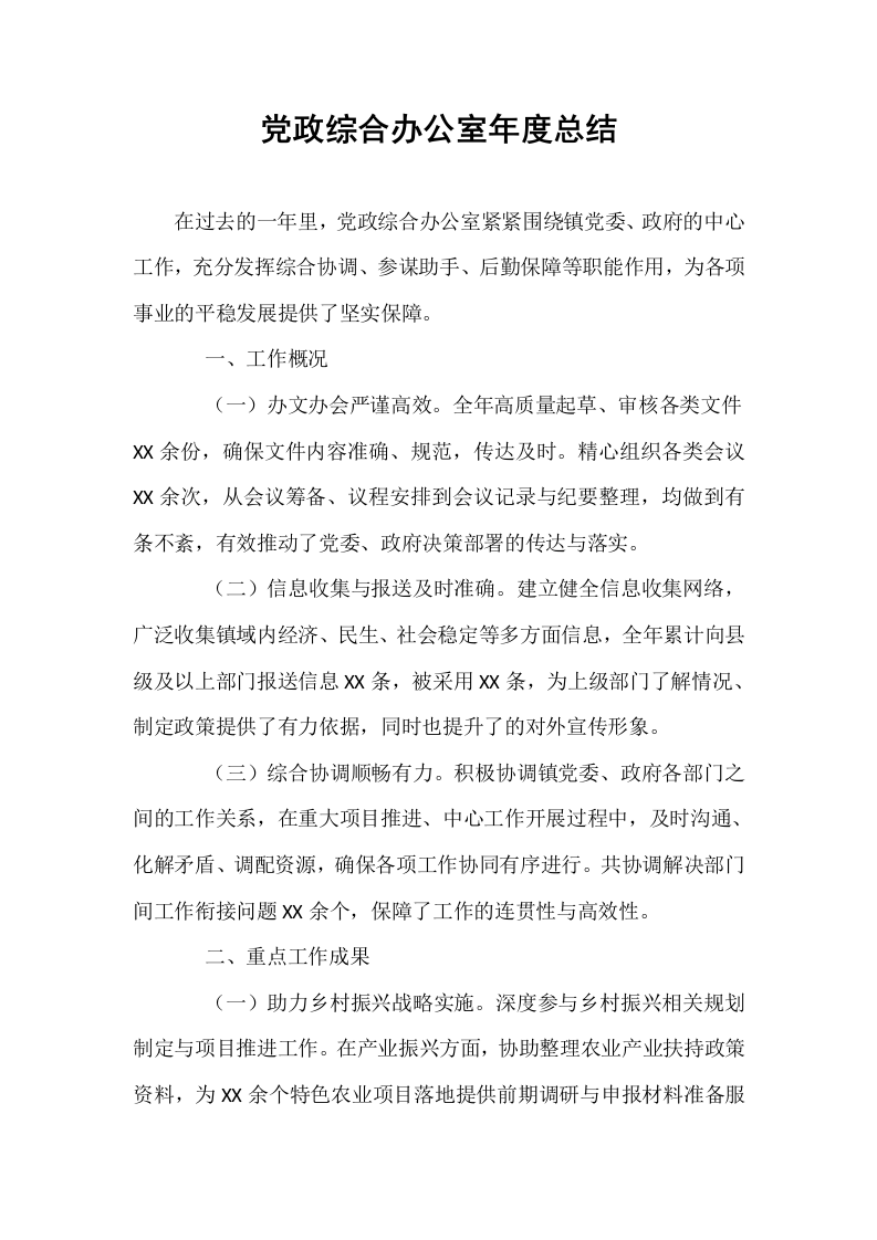 党政综合办公室年度总结_第1页