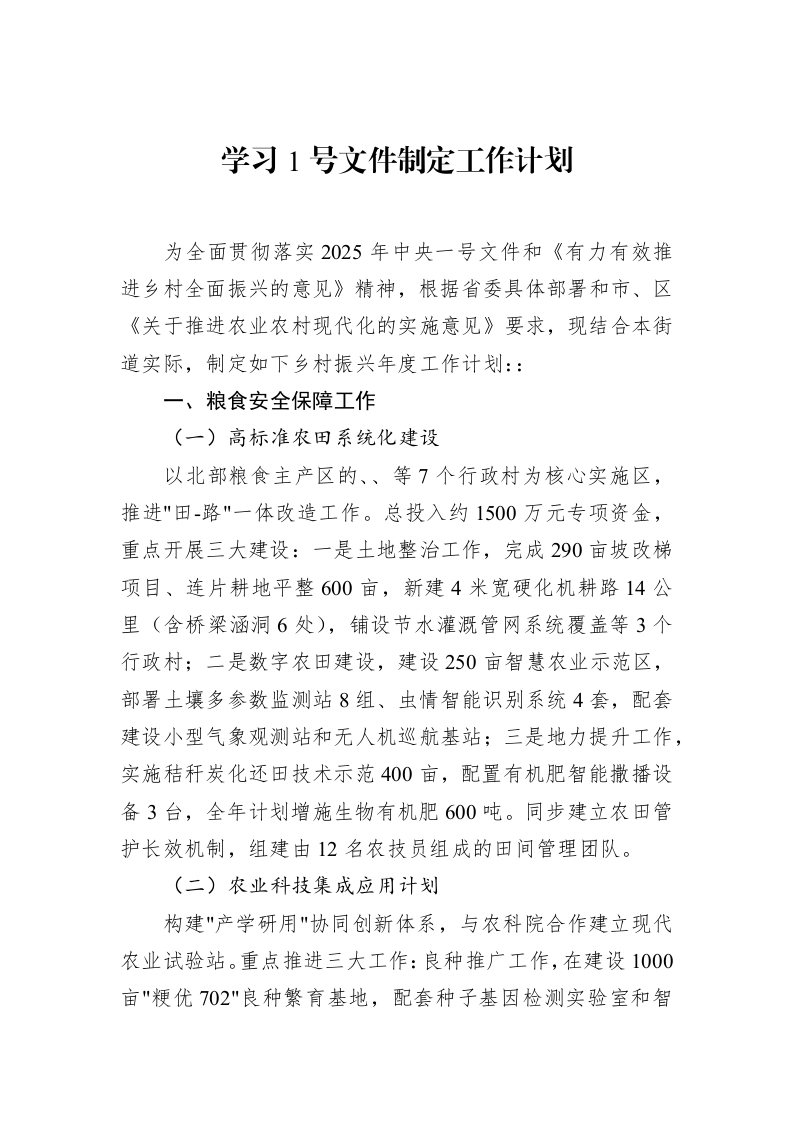学习1号文件制定工作计划（02-27）_第1页