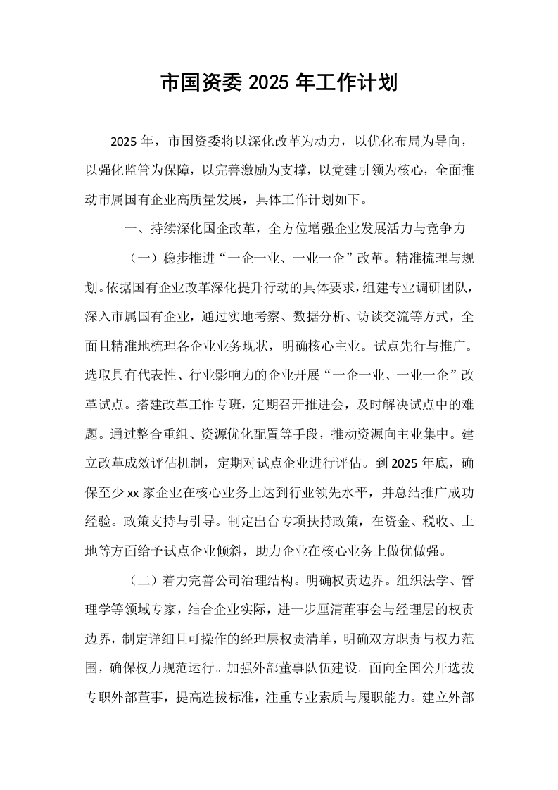 市国资委2025年工作计划_第1页