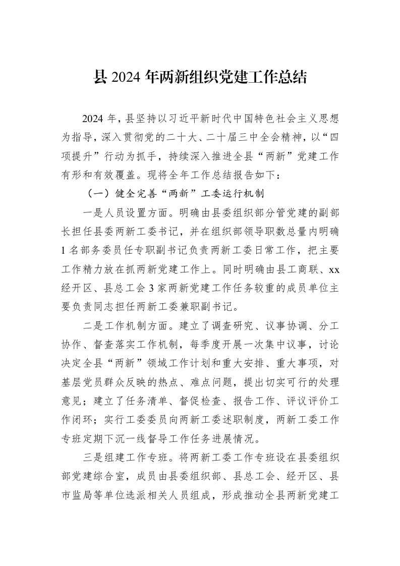 县2024年两新组织党建工作总结_第1页