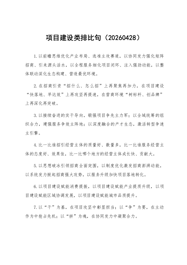 项目建设类排比句（20260428）_第1页