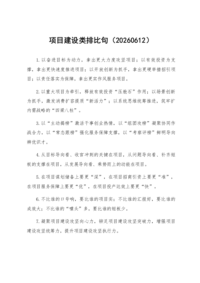 项目建设类排比句（20260612）_第1页
